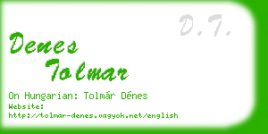 denes tolmar business card